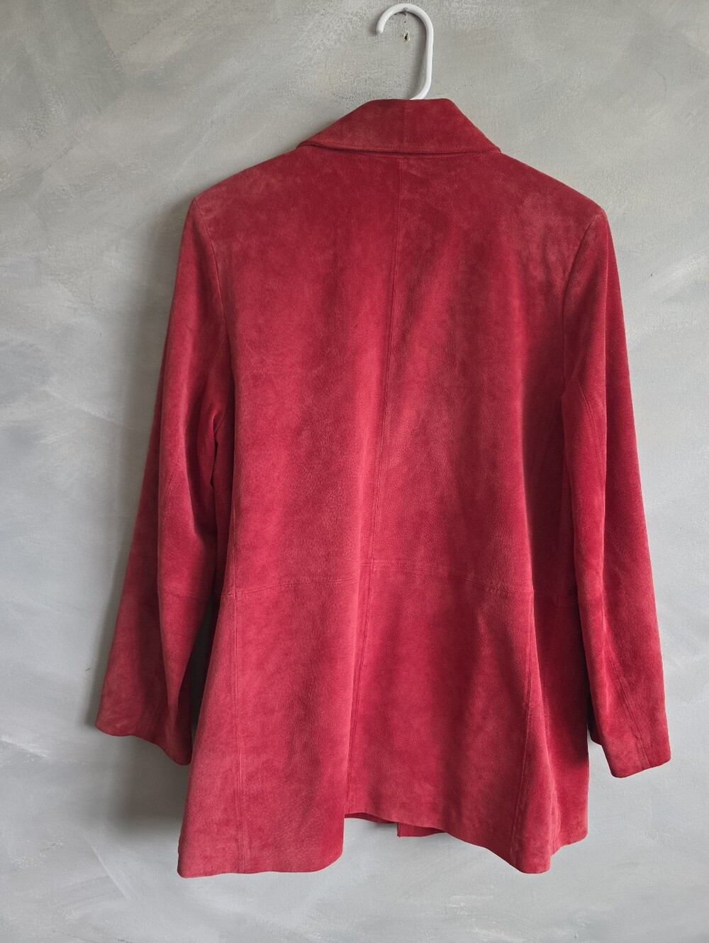 Dusty Ashy Red Suede Leather Shirt Jacket Womens M Button Down - Picture 2 of 10